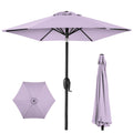 Outdoor Market Patio Umbrella w/ Push Button Tilt, Crank Lift - 7.5ft - Lavender