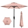 Outdoor Market Patio Umbrella w/ Push Button Tilt, Crank Lift - 7.5ft - Rose Quartz