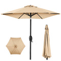 Outdoor Market Patio Umbrella w/ Push Button Tilt, Crank Lift - 7.5ft - Sand