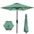 Outdoor Market Patio Umbrella w/ Push Button Tilt, Crank Lift - 7.5ft - Seaglass