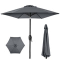 Outdoor Market Patio Umbrella w/ Push Button Tilt, Crank Lift - 7.5ft - Slate