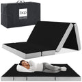 Folding Portable Onyx Black Mattress Topper w/ Plush Foam - 4in - Full