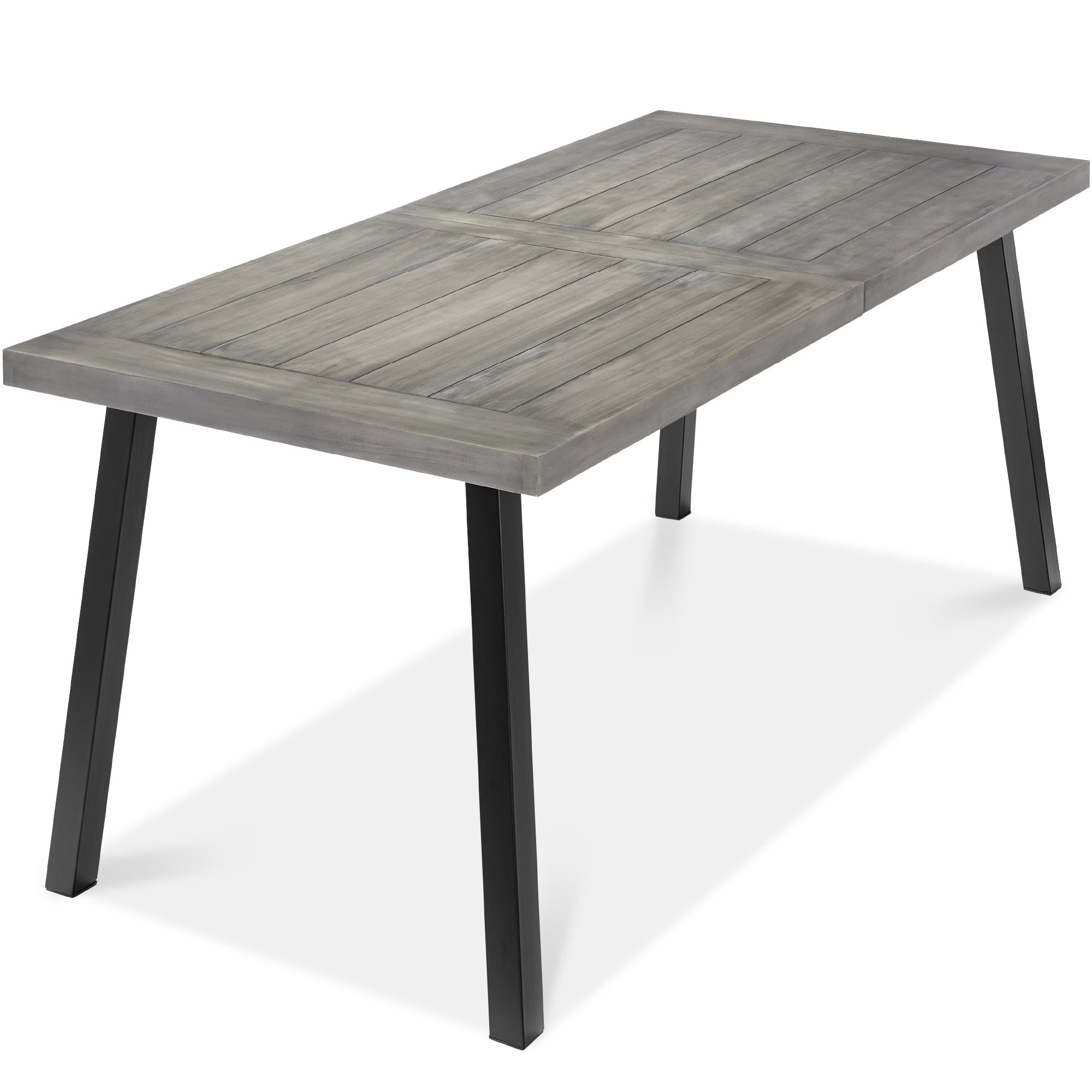 6-Person Indoor Outdoor Acacia Wood Dining Table - Weathered Gray