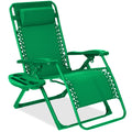 Monochromatic Zero Gravity Patio Chair Recliner w/ Side Tray, Headrest - Basil