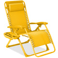 Monochromatic Zero Gravity Patio Chair Recliner w/ Side Tray, Headrest - Sunflower