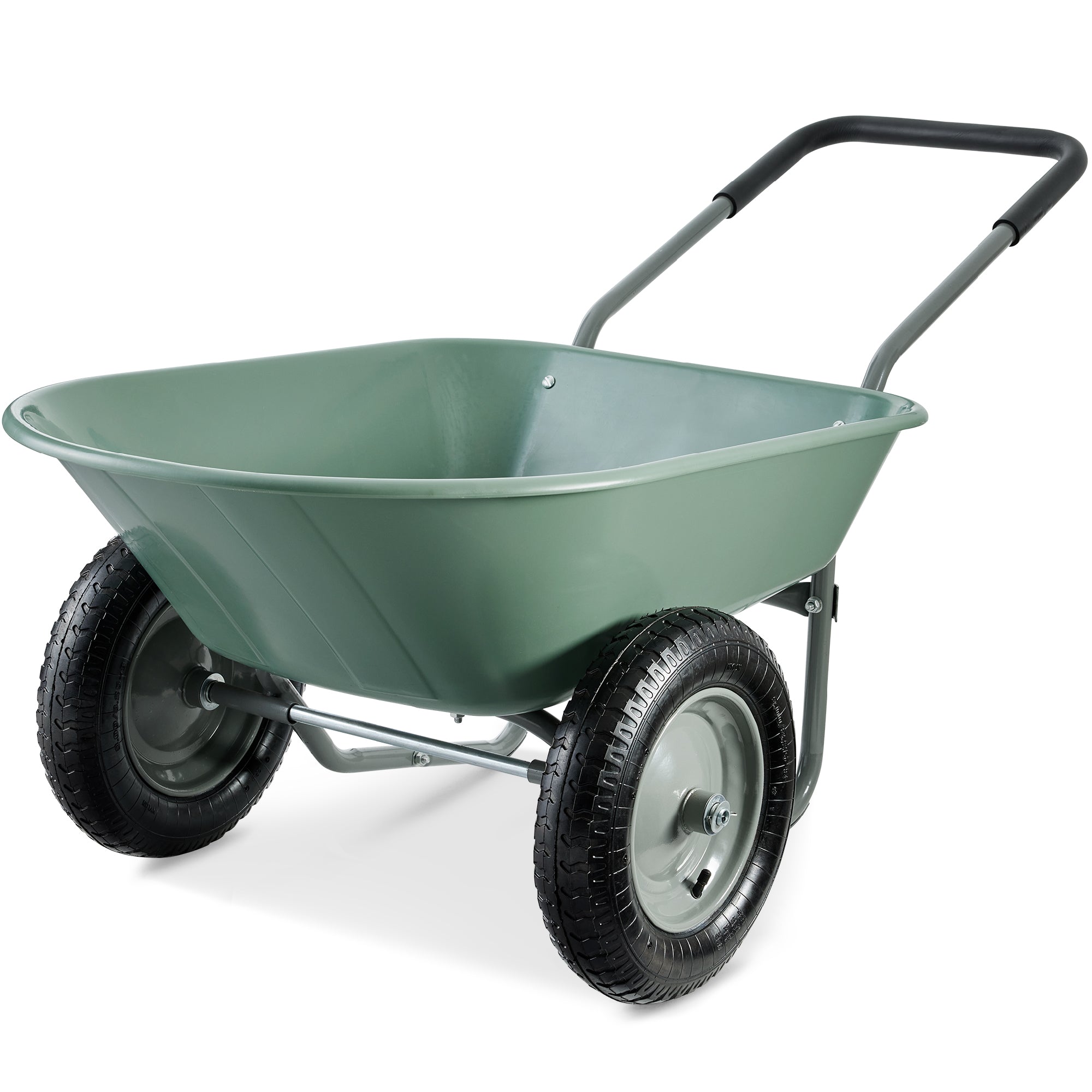 Dual-Wheel Wheelbarrow Garden Cart - Seafoam