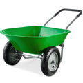 Dual-Wheel Wheelbarrow Garden Cart - Bright Green