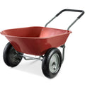Dual-Wheel Wheelbarrow Garden Cart - Red