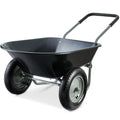Dual-Wheel Wheelbarrow Garden Cart - Black