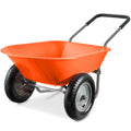 Dual-Wheel Wheelbarrow Garden Cart - Orange