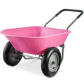 Dual-Wheel Wheelbarrow Garden Cart - Pink