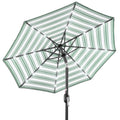 Solar LED Lighted Striped Patio Umbrella w/ Tilt Adjustment - 10ft - Striped Green
