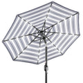 Solar LED Lighted Striped Patio Umbrella w/ Tilt Adjustment - 10ft - Striped Navy Blue
