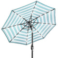 Solar LED Lighted Striped Patio Umbrella w/ Tilt Adjustment - 10ft - Striped Sky Blue