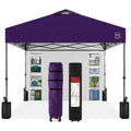 One-Person Setup Instant Pop Up Canopy w/ Side Wall, Carrying Case - 10x10ft - Amethyst Purple