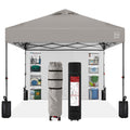 One-Person Setup Instant Pop Up Canopy w/ Side Wall, Carrying Case - 10x10ft - Light Gray