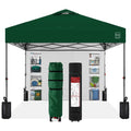 One-Person Setup Instant Pop Up Canopy w/ Side Wall, Carrying Case - 10x10ft - Forest Green