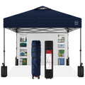 One-Person Setup Instant Pop Up Canopy w/ Side Wall, Carrying Case - 10x10ft - Navy Blue