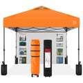 One-Person Setup Instant Pop Up Canopy w/ Side Wall, Carrying Case - 10x10ft - Orange