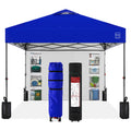 One-Person Setup Instant Pop Up Canopy w/ Side Wall, Carrying Case - 10x10ft - Resort Blue