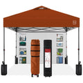 One-Person Setup Instant Pop Up Canopy w/ Side Wall, Carrying Case - 10x10ft - Rust