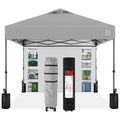 One-Person Setup Instant Pop Up Canopy w/ Side Wall, Carrying Case - 10x10ft - Silver