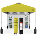 One-Person Setup Instant Pop Up Canopy w/ Side Wall, Carrying Case - 10x10ft - Yellow