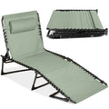 Portable Patio Chaise Lounge Chair Outdoor Recliner w/ Pillow - Sage Green