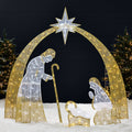 Lighted 2D Christmas Nativity Scene Outdoor Decor w/ Twinkling LED Lights - 6ft
