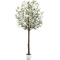 Artificial Olive Tree, Lifelike Faux Tree w/ White Pot, Decorative Olives - 5ft