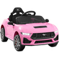 12V Kids Ride-On Car Officially Licensed Ford Mustang w/ Remote, 2 Speeds - Pink