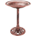 Vintage Outdoor Garden Bird Bath w/ Fleur-de-Lis Accents - Apricot