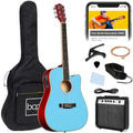 Beginner Acoustic Electric Cutaway Guitar Set w/ Gig Bag, Strap - 41in - Sky Blue