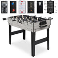 10-in-1 Combo Game Table Set w/ Pool, Foosball, Ping Pong, Chess - 2x4ft - Gray