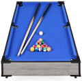Tabletop Billiard Set, Pool Arcade Game Table w/ 2 Cues, Storage Bag - 40in - Gray