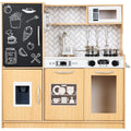 Pretend Play Kitchen Wooden Toy Set for Kids with 11 Accessories - Natural