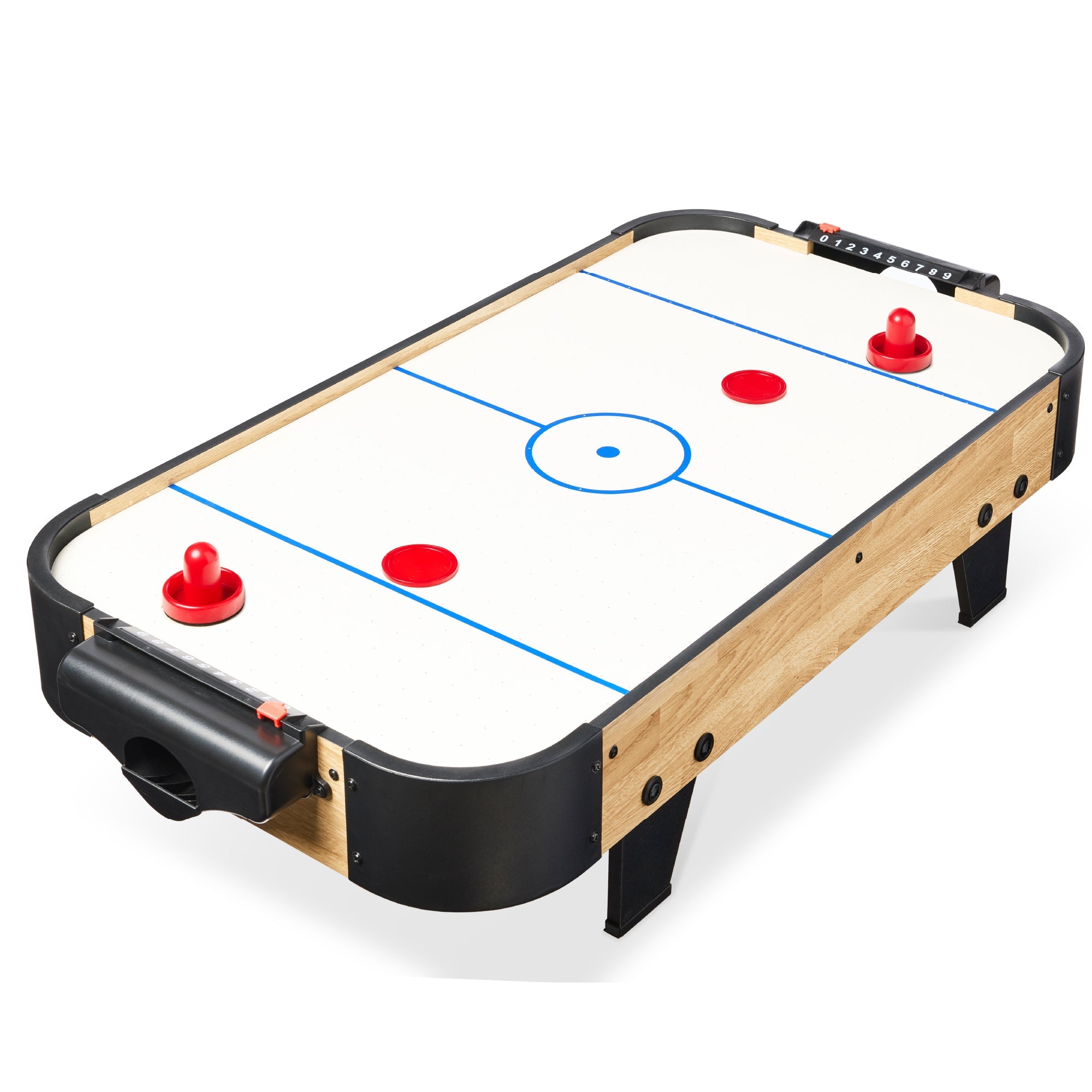 Tabletop Air Hockey Arcade Game Table w/ 2 Pucks, 2 Strikers - 40in - Natural