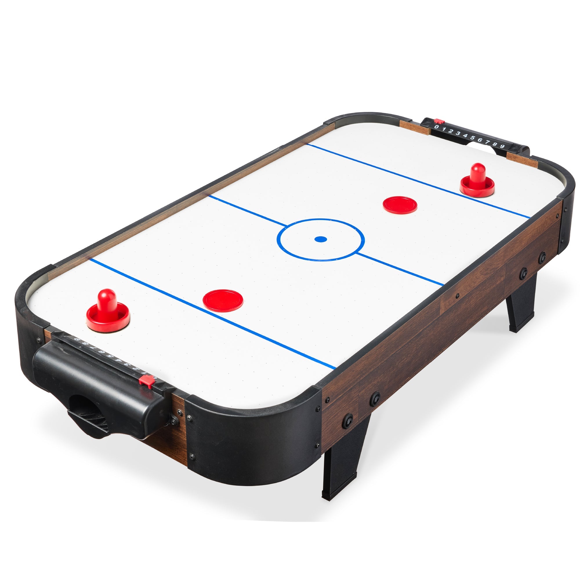 Tabletop Air Hockey Arcade Game Table w/ 2 Pucks, 2 Strikers - 40in - Walnut