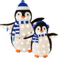 2pc Lighted Pop-Up Penguin Family Christmas Decoration w/ 150 Lights - 3ft - Blue