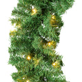 9Ft Pre-Lit Christmas Garland W/ 2-In-1 Led Lights - Green - Battery
