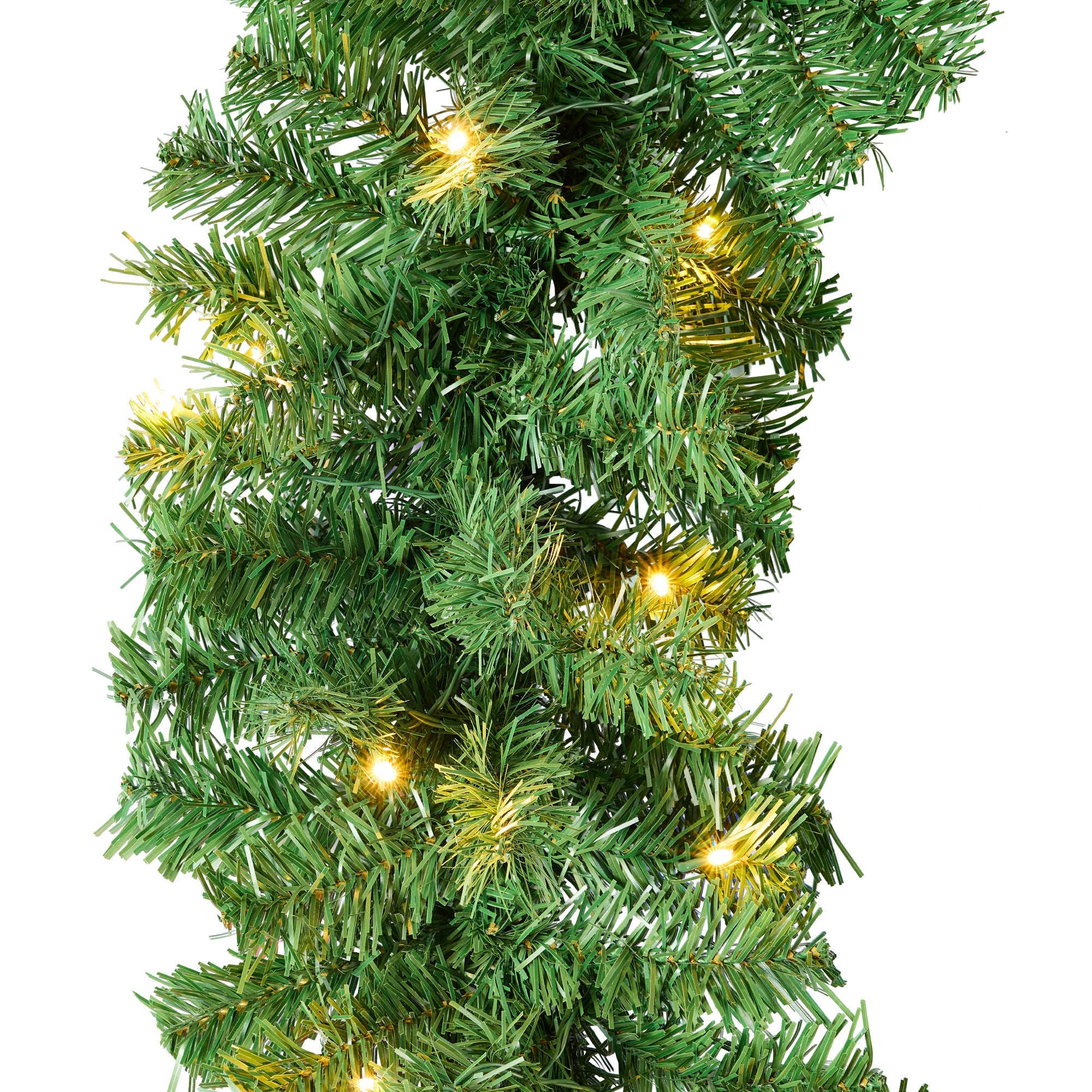9Ft Pre-Lit Christmas Garland W/ 2-In-1 Led Lights - Green - Battery