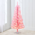 Prelit Colorful Mini Spruce Christmas Tree w/ LED Lights - 4ft - Pink