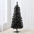 Prelit Colorful Mini Spruce Christmas Tree w/ LED Lights - 4ft - Black