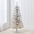 Prelit Colorful Mini Spruce Christmas Tree w/ LED Lights - 4ft - Silver