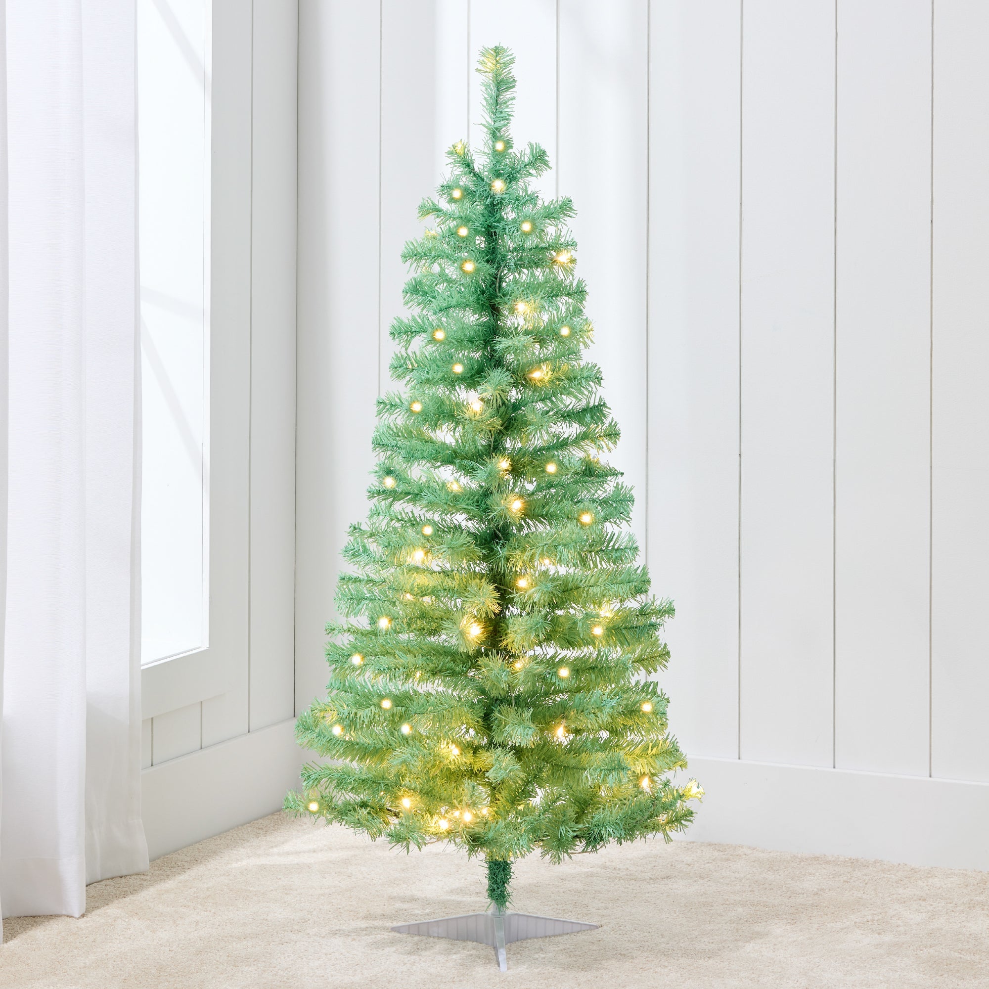 Prelit Colorful Mini Spruce Christmas Tree w/ LED Lights - 4ft - Sage Green