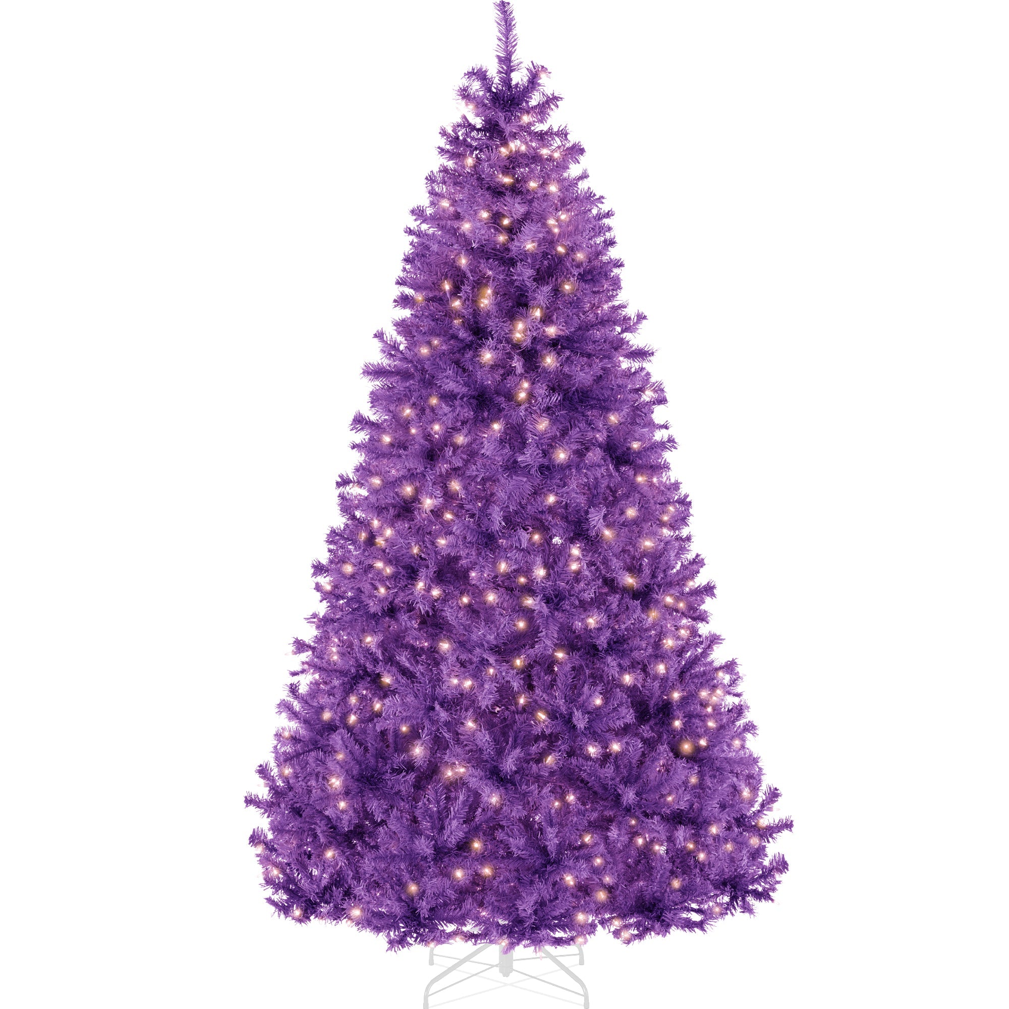Pre-Lit Artificial Purple Christmas Tree w/ Incandescent Lights - 7.5ft