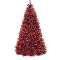 Pre-Lit Artificial Burgundy Christmas Tree w/ Incandescent Lights - 4.5ft