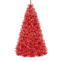 Pre-Lit Artificial Red Christmas Tree w/ Incandescent Lights - 6ft
