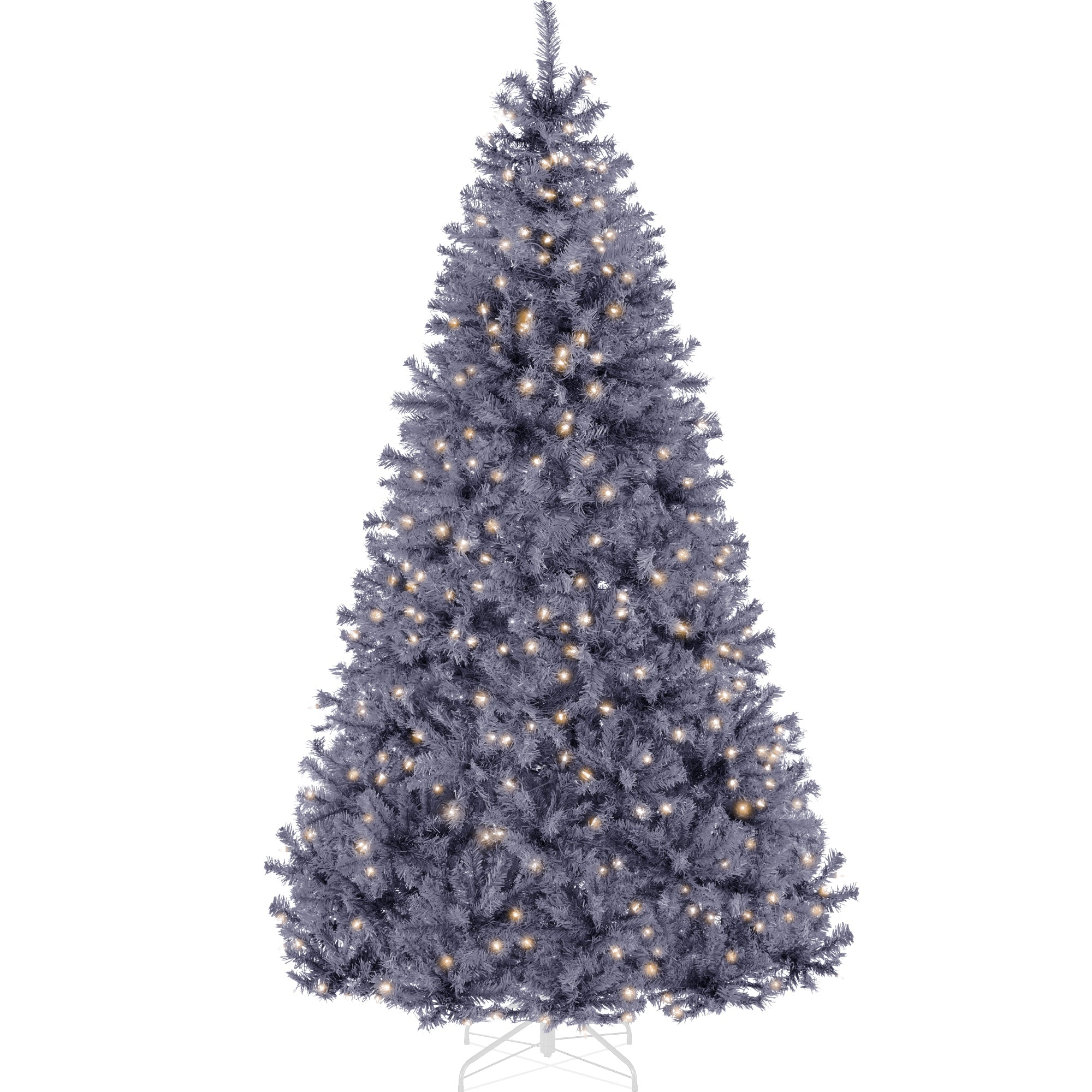 Pre-Lit Artificial Charcoal Gray Christmas Tree w/ Incandescent Lights - 9ft