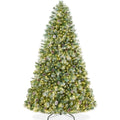 Pre-Lit Frosted Artificial Scotch Pine Christmas Tree w/ Metal Stand - 12ft